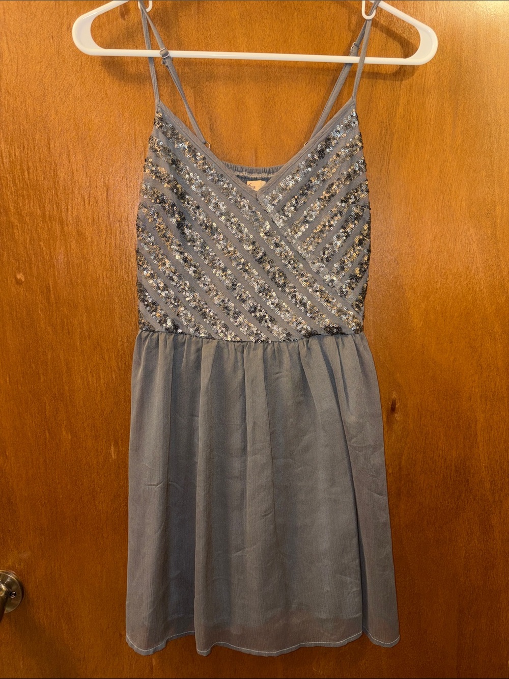 Hollister Charcoal Sequin Accented Top